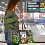 Personalised Penrith Panthers Rugby Christmas Travel Bag Santa Rugby Mascot - Pine Wreath Festive