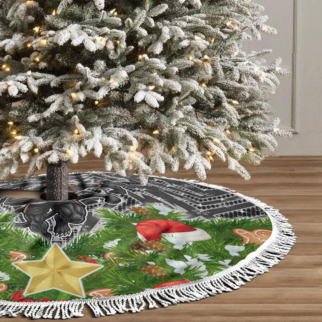 Penrith Panthers Rugby Christmas Tree Skirt Santa Rugby Mascot - Pine Wreath Festive
