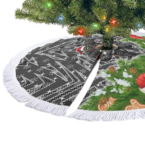 Penrith Panthers Rugby Christmas Tree Skirt Santa Rugby Mascot - Pine Wreath Festive
