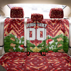 Personalised Dolphins Rugby Christmas Back Car Seat Cover Santa Rugby Mascot - Pine Wreath Festive