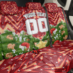 Personalised Dolphins Rugby Christmas Back Car Seat Cover Santa Rugby Mascot - Pine Wreath Festive