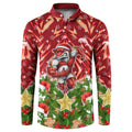 Personalised Dolphins Rugby Christmas Button Sweatshirt Santa Rugby Mascot - Pine Wreath Festive