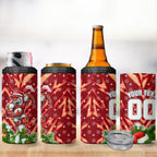 Personalised Dolphins Rugby Christmas 4 in 1 Can Cooler Tumbler Santa Rugby Mascot - Pine Wreath Festive