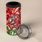 Personalised Dolphins Rugby Christmas 4 in 1 Can Cooler Tumbler Santa Rugby Mascot - Pine Wreath Festive