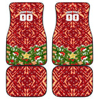 Personalised Dolphins Rugby Christmas Car Mats Santa Rugby Mascot - Pine Wreath Festive