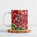 Personalised Dolphins Rugby Christmas Ceramic Mug Santa Rugby Mascot - Pine Wreath Festive