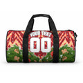 Personalised Dolphins Rugby Christmas Duffle Bag Santa Rugby Mascot - Pine Wreath Festive