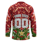 Personalised Dolphins Rugby Christmas Hockey Jersey Santa Rugby Mascot - Pine Wreath Festive