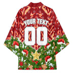 Personalised Dolphins Rugby Christmas Kimono Santa Rugby Mascot - Pine Wreath Festive