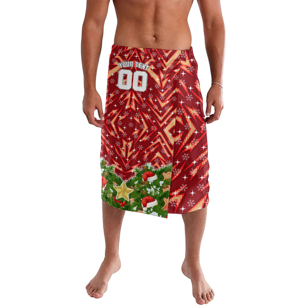 Personalised Dolphins Rugby Christmas Lavalava Santa Rugby Mascot - Pine Wreath Festive