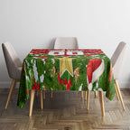 Personalised Dolphins Rugby Christmas Tablecloth Santa Rugby Mascot - Pine Wreath Festive