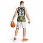Personalised Cowboys Rugby Christmas Basketball Jersey Santa Rugby Mascot - Pine Wreath Festive