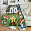 Personalised Cowboys Rugby Christmas Blanket Santa Rugby Mascot - Pine Wreath Festive