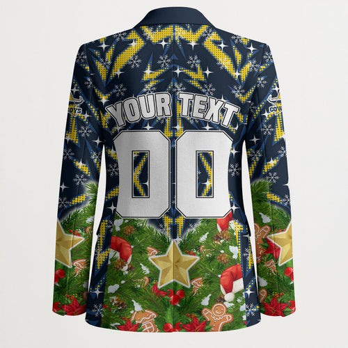 Personalised Cowboys Rugby Christmas Blazer Santa Rugby Mascot - Pine Wreath Festive