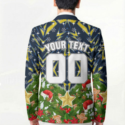Personalised Cowboys Rugby Christmas Blazer Santa Rugby Mascot - Pine Wreath Festive