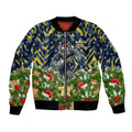Personalised Cowboys Rugby Christmas Bomber Jacket Santa Rugby Mascot - Pine Wreath Festive