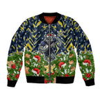 Personalised Cowboys Rugby Christmas Bomber Jacket Santa Rugby Mascot - Pine Wreath Festive