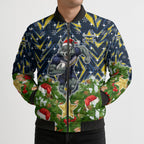 Personalised Cowboys Rugby Christmas Bomber Puffer Jacket Santa Rugby Mascot - Pine Wreath Festive