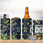 Personalised Cowboys Rugby Christmas 4 in 1 Can Cooler Tumbler Santa Rugby Mascot - Pine Wreath Festive