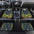 Personalised Cowboys Rugby Christmas Car Mats Santa Rugby Mascot - Pine Wreath Festive