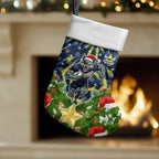 Cowboys Rugby Christmas Stocking Santa Rugby Mascot - Pine Wreath Festive