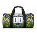 Personalised Cowboys Rugby Christmas Duffle Bag Santa Rugby Mascot - Pine Wreath Festive