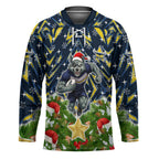 Personalised Cowboys Rugby Christmas Hockey Jersey Santa Rugby Mascot - Pine Wreath Festive