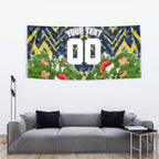 Personalised Cowboys Rugby Christmas Tapestry Santa Rugby Mascot - Pine Wreath Festive