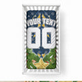 Personalised Parramatta Eels Rugby Christmas Baby Bed Cover Santa Rugby Mascot - Pine Wreath Festive