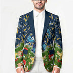 Personalised Parramatta Eels Rugby Christmas Blazer Santa Rugby Mascot - Pine Wreath Festive