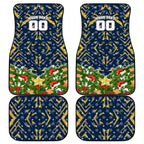 Personalised Parramatta Eels Rugby Christmas Car Mats Santa Rugby Mascot - Pine Wreath Festive