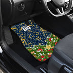 Personalised Parramatta Eels Rugby Christmas Car Mats Santa Rugby Mascot - Pine Wreath Festive