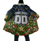 Personalised Parramatta Eels Rugby Christmas Cloak Santa Rugby Mascot - Pine Wreath Festive
