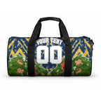 Personalised Parramatta Eels Rugby Christmas Duffle Bag Santa Rugby Mascot - Pine Wreath Festive