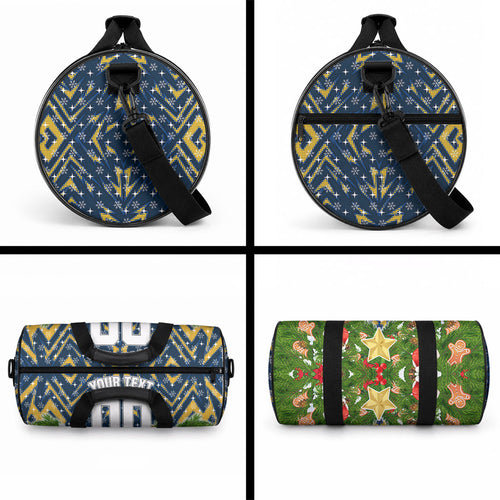 Personalised Parramatta Eels Rugby Christmas Duffle Bag Santa Rugby Mascot - Pine Wreath Festive