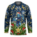 Personalised Parramatta Eels Rugby Christmas Hockey Jersey Santa Rugby Mascot - Pine Wreath Festive