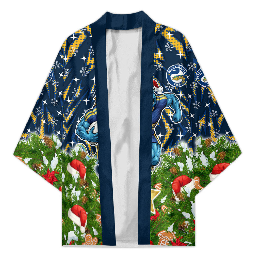 Personalised Parramatta Eels Rugby Christmas Kimono Santa Rugby Mascot - Pine Wreath Festive