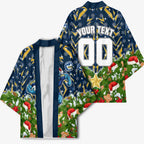 Personalised Parramatta Eels Rugby Christmas Kimono Santa Rugby Mascot - Pine Wreath Festive