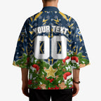 Personalised Parramatta Eels Rugby Christmas Kimono Santa Rugby Mascot - Pine Wreath Festive