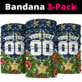 Personalised Parramatta Eels Rugby Christmas Neck Gaiter Santa Rugby Mascot - Pine Wreath Festive