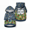 Personalised Parramatta Eels Rugby Christmas Pet Hoodie Santa Rugby Mascot - Pine Wreath Festive
