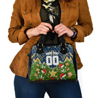 Personalised Parramatta Eels Rugby Christmas Shoulder Handbag Santa Rugby Mascot - Pine Wreath Festive