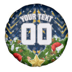 Personalised Parramatta Eels Rugby Christmas Spare Tire Cover Santa Rugby Mascot - Pine Wreath Festive