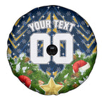 Personalised Parramatta Eels Rugby Christmas Spare Tire Cover Santa Rugby Mascot - Pine Wreath Festive