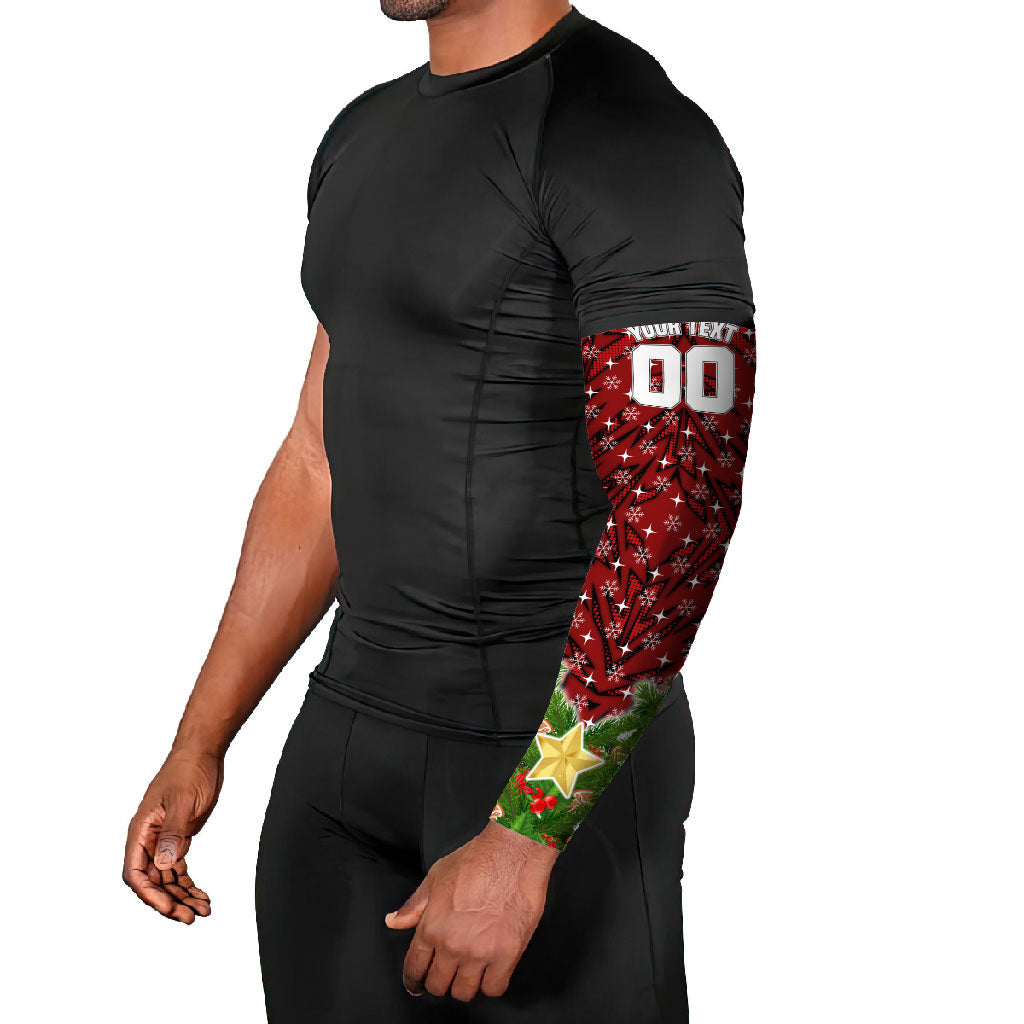 Personalised Dragons Rugby Christmas Arm Sleeves Santa Rugby Mascot - Pine Wreath Festive