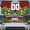 Personalised Dragons Rugby Christmas Auto Sun Shade Santa Rugby Mascot - Pine Wreath Festive