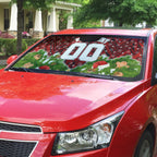 Personalised Dragons Rugby Christmas Auto Sun Shade Santa Rugby Mascot - Pine Wreath Festive