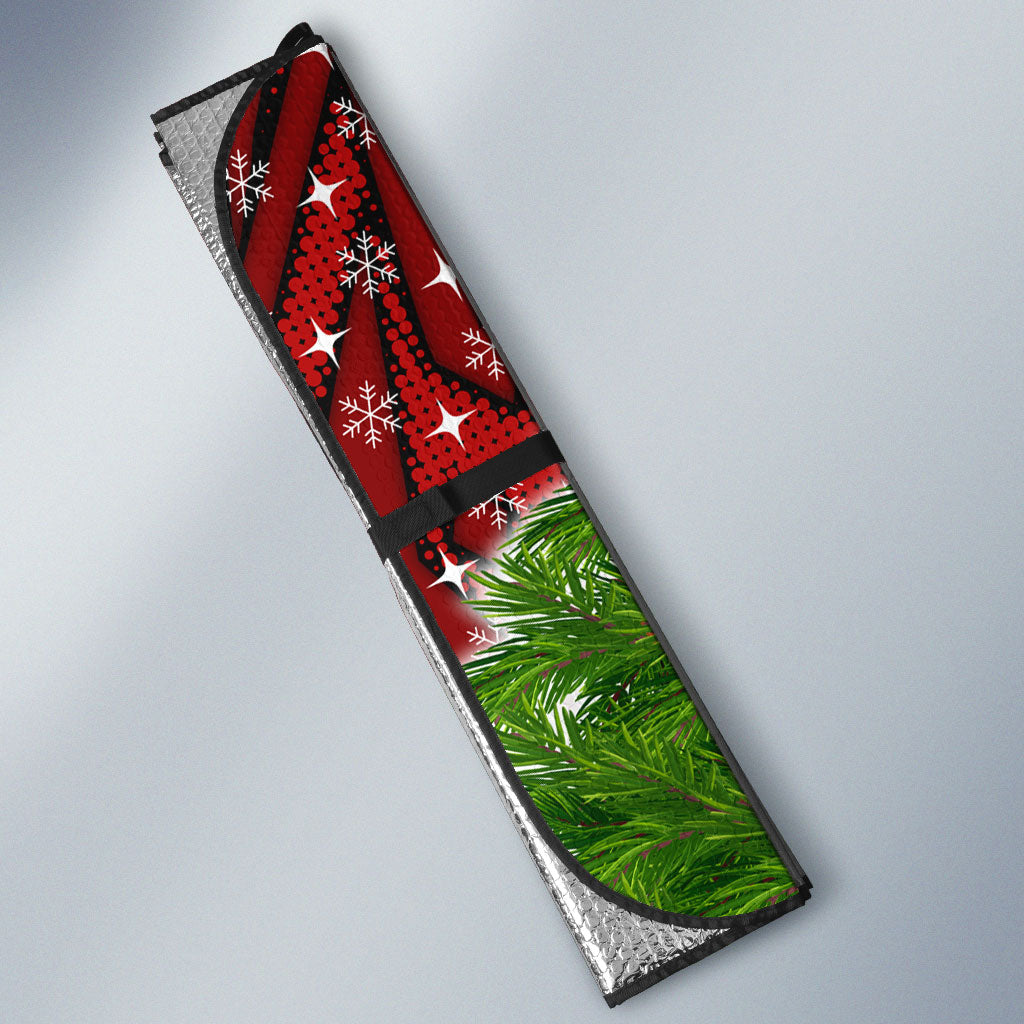 Personalised Dragons Rugby Christmas Auto Sun Shade Santa Rugby Mascot - Pine Wreath Festive