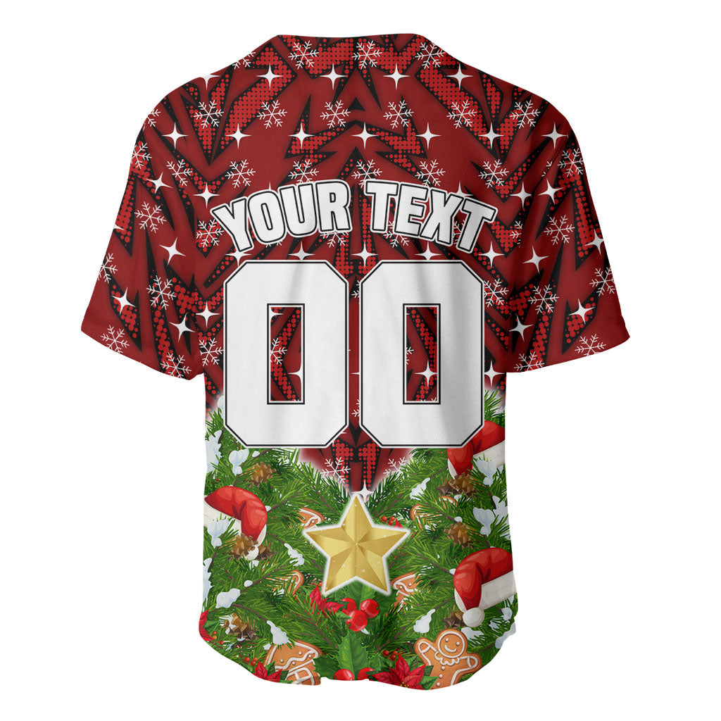 Personalised Dragons Rugby Christmas Baseball Jersey Santa Rugby Mascot - Pine Wreath Festive