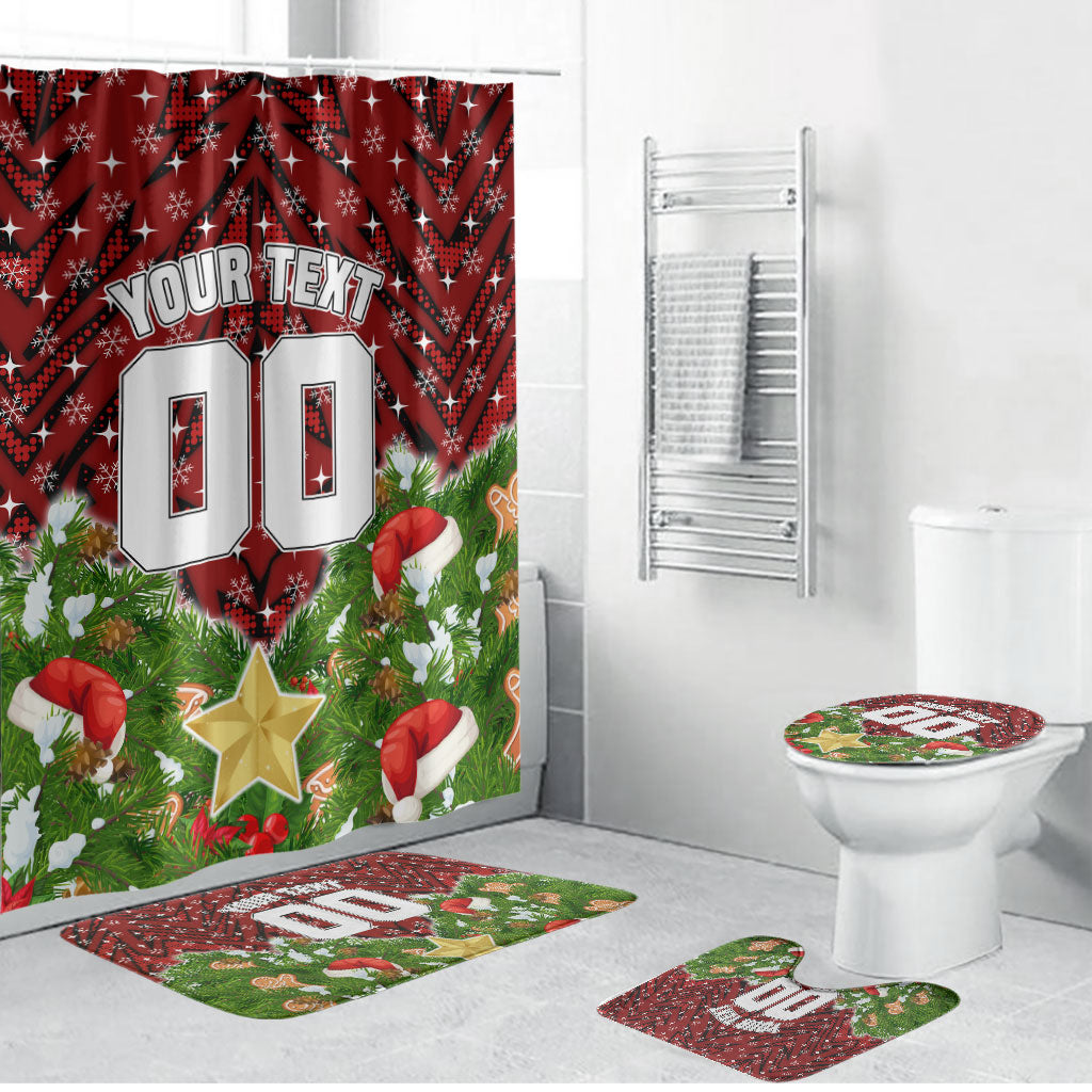 Personalised Dragons Rugby Christmas Bathroom Set Santa Rugby Mascot - Pine Wreath Festive